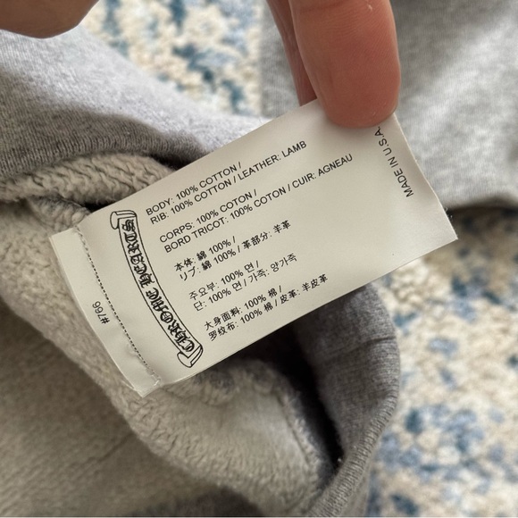 Chrome Hearts Triple Cross Paper Jam Mock Neck Grey Sweatshirt, Size XL - Picture 6 of 16